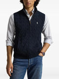 Polo Ralph Lauren cable-knit zip-up sleeveless cardigan