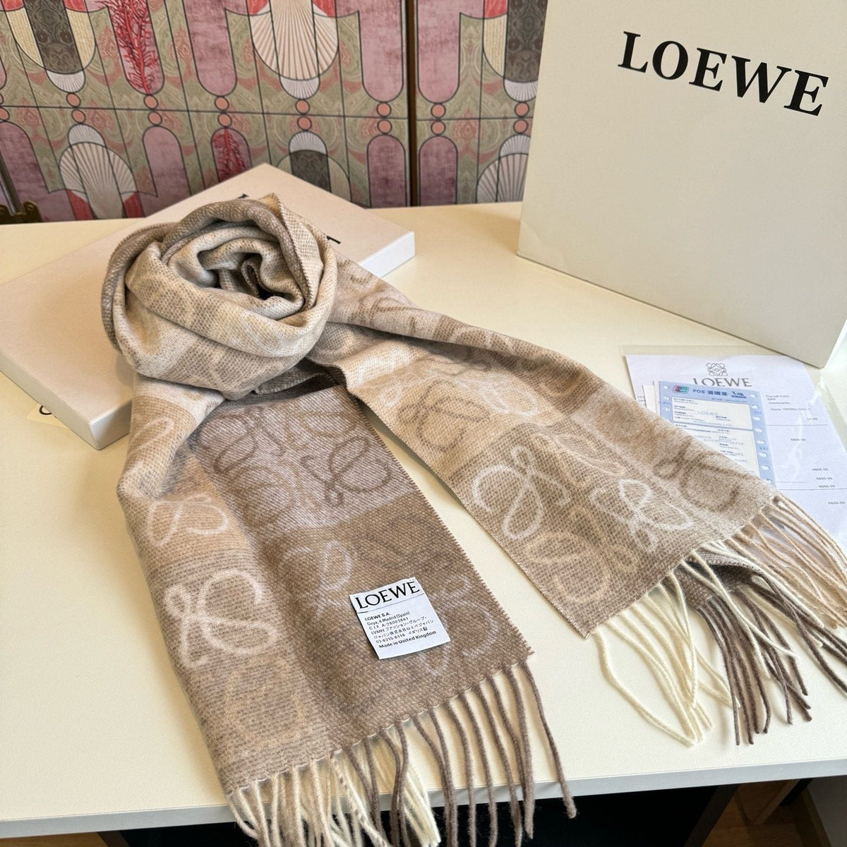 LOEWE Fringed Loop-Motif Scarf
